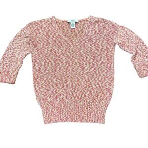 Magaschoni Womens pink marled knit sweater, Size XS